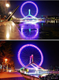 「天津之眼」天津之眼，即天津永乐桥摩天轮，是世界上唯一建在桥上的摩天轮。直径为110米，轮外装挂64个360度透明座舱。夜晚很美。