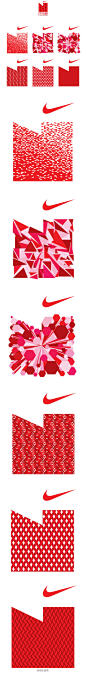 美国_女设计师Ana Gomez，>>>>>Nike Fit Club Type Treatments耐克健身俱乐部视觉形象设计，“N”图形视觉的多种变化。