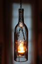 DIY ... wine bottle lantern