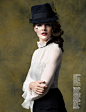 Hilary Rhoda  Curls and a Hat