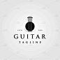 vintage luxury abstract logo symbol for guitar