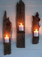 driftwood wall candle sconces | Home Sweet Home | Pinterest