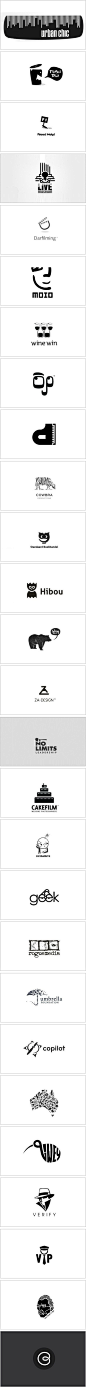 【早安Logo！一组黑白元素的Logo设计】@啧潴要穷游四方哈哈 更多创意Logo请戳→http://t.cn/zTzjpDx