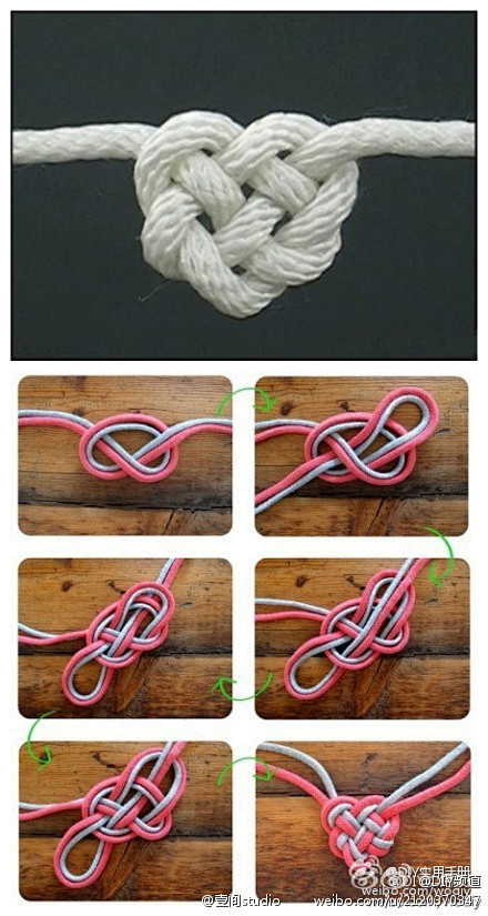 [【生活DIY】这个心形绳结叫凯尔特爱心...