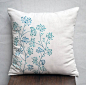 Cream Teal Pillow Cover Decorative Pillow Cover Throw by KainKain