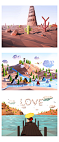 3D Landscape illustrations