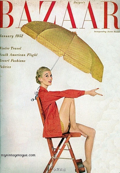 老时尚杂志的封面女郎。