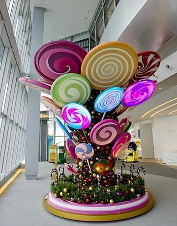 波板糖树 圣诞棒棒糖树 泡沫雕塑 创意糖...