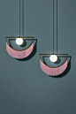 Wink: A Lighting Collaboration Between Masquespacio and Houtique - Design Milk : Spanish creative agency Masquespacio worked with Houtique, a new branch of Really Nice Things, on a pendant light that resembles an eye winking.