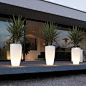 Lighted patio planter idea.  Find similar planters at urbilis.com.