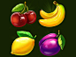 All fruits icons slots lemon banana cherry plum