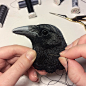 #workinprogress #raven #embroidery #embroideryart #embroiderydesign #natureinspired #broderie #stitch #needlework #needlefelting #handembroidery #needleandthread #birdlovers #bird #brooch #handmade