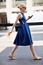 Street Style #blue #dress #fashion