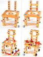 鲁班椅子多功能拆装工具螺母丝组装组合儿童益智拼装木制积木玩具-淘宝网