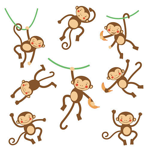 卡通猴子插图图片