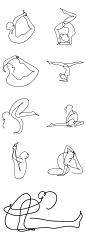 艺术43款简洁线条柔和女性运动项目瑜伽插画AI格式Shetch格式素材-淘宝网