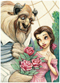 【动漫美图手绘空间】Disney's "Beauty And The Beast" 迪斯尼出品的电影《美女与野兽》。曦 。。。 #动漫人物# #唯美动画# #插画手绘# @予心木子