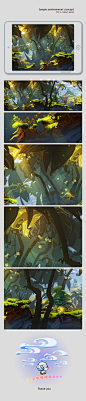 Jungle environment concept by Adrian Andreias, via Behance