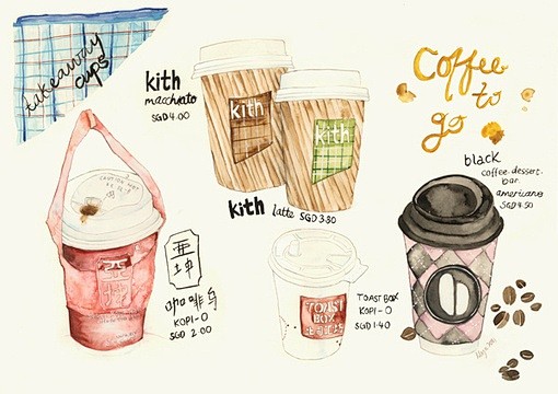 新加坡咖啡手绘——如果成明信片更好