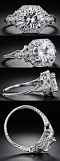 2.17 Carat ‘D’ color diamond Edwardian style engagement ring