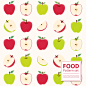红绿苹果 切片苹果 白色背景 水果美食图案PSD34