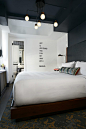 Design Detail - The headboards and paintwork in this hotel suite, are designed to define the space for the bed.