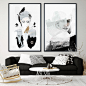简约现代沙发背景墙客厅装饰画北欧黑白人物挂画玄关过道抽象艺术-淘宝网