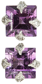 Cathy Waterman Diamond & Amethyst Stud Earrings. Via Diamonds in the Library.