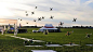 Drone racing: A dozen drones take to the sky to race.