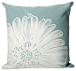 20"x20" Visions II Antique Medallion Aqua Pillow transitional-decorative-pillows