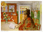 Carl Larsson 《閱讀中的卡琳》