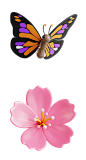 春天春季蝴蝶鲜花花朵三维立体icon图标Blender工程源文件：