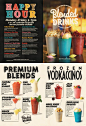 Drinks Menu, Cocktail Menu Design, Graphic Design, Typography, Vintage Colour Ideas by www.diagramdesign.co.uk: 