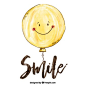 Background of smiling balloon in watercolor style