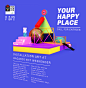 NH7 Weekender x Design Fabric - Your Happy Place : A collaboration between Design Fabric and I for Bacardi NH7 Weekender's "Your Happy Place", where we designed the visual language and branding for it.Typography by Easha RanadeArt direction by S