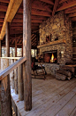 Big Rustic Outdoor Fireplace | cabins and cottages