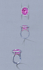 RO1005-PSCU Pink Sapphire ring rendering tight