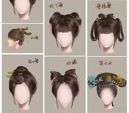 #中国设计力量# 分享一组古代发型绘画参...
