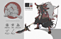 Feudal Japan-Shogun, Jiacheng Bao : The shape of this powerful general takes its inspiration from the varied elements of samurai armor, kagamijishi and tengu.<br/>The weapon is inspired by kusarigama and naginata, and believed to exert as strong res