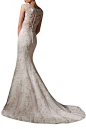 MiLano Bride Sexy Beach Garden Wedding Dresses Mermaid Cap Sleeves Beads | Amazon.com