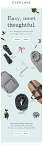 Everlane Holiday Gifts email. SL: Our Easiest Gifts. Under $100.: 