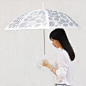 素色晴雨伞 设计长柄半自动小清新晴雨伞