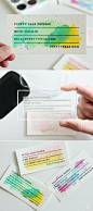 DIY: stamped watercolor business cards