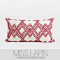 MISS LAPIN新古典/样板房设计师靠包抱枕/红色菱格立体绣珠腰枕-淘宝网
