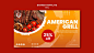 American bbq and grill house banner template Free Psd