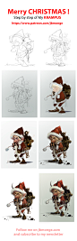 Step by step of  Krampus, Jean-Baptiste Monge : digital Step by step of  Krampus