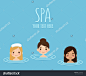 三个漂亮女孩在温泉洗澡的。温泉和放松。简单的平面卡通风格。-人物,美容/时装服饰-海洛创意(HelloRF)-Shutterstock中国独家合作伙伴-正版图片在线交易平台-站酷旗下品牌