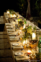 beautiful tables with flowers and candlelight