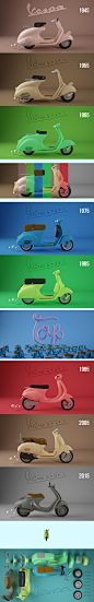 VESPA TOYS : DISE?O 3D VESPA (1945 - 2015)@美工云#c3d设计欣赏##3D大图高清图#