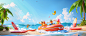 chuanhuishi_3D_cartoon_game_scene_there_is_an_inflatable_boat_o_8